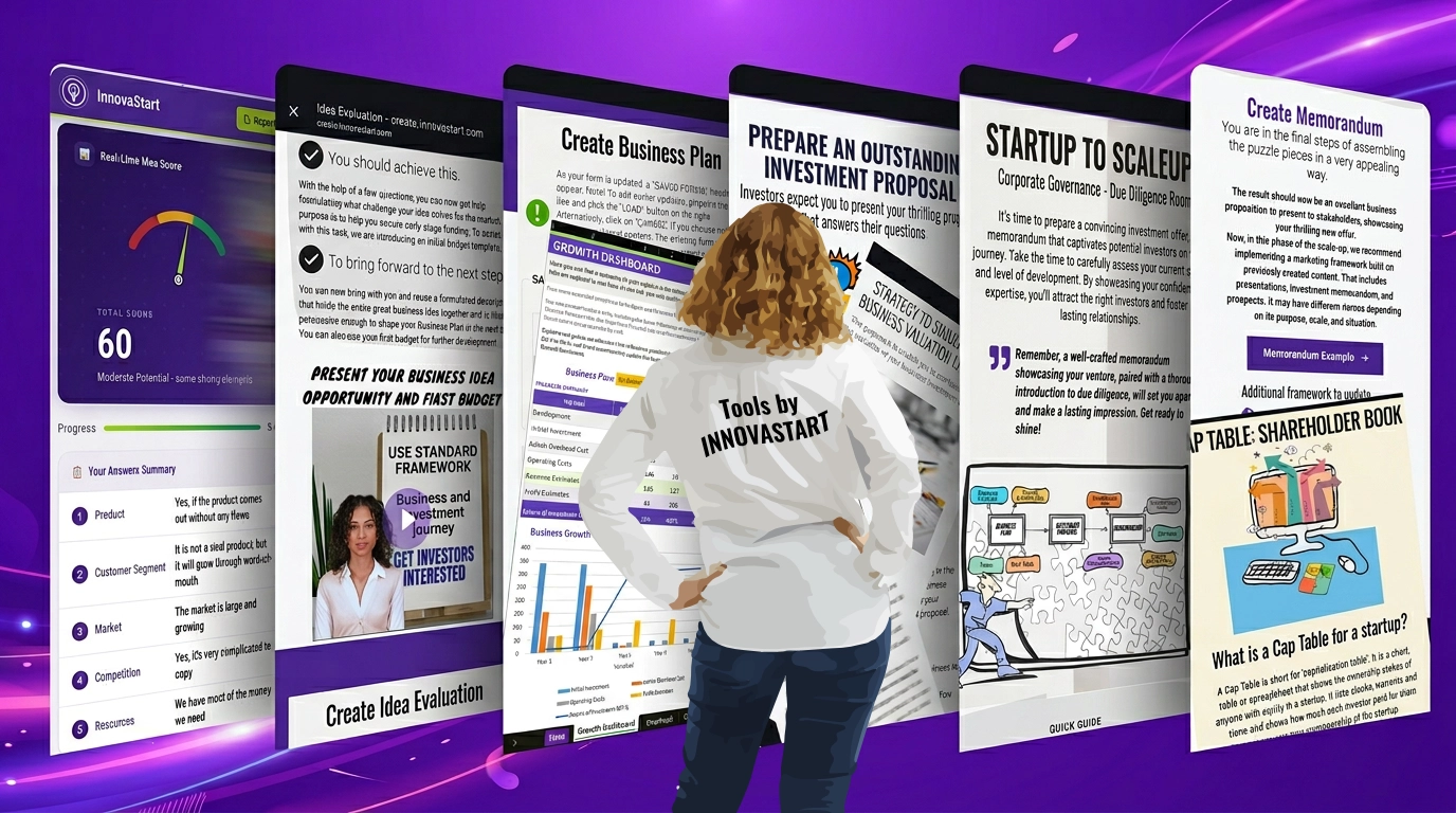 The Innovastart framework, developed by investors, helps you articulate your idea effectively.