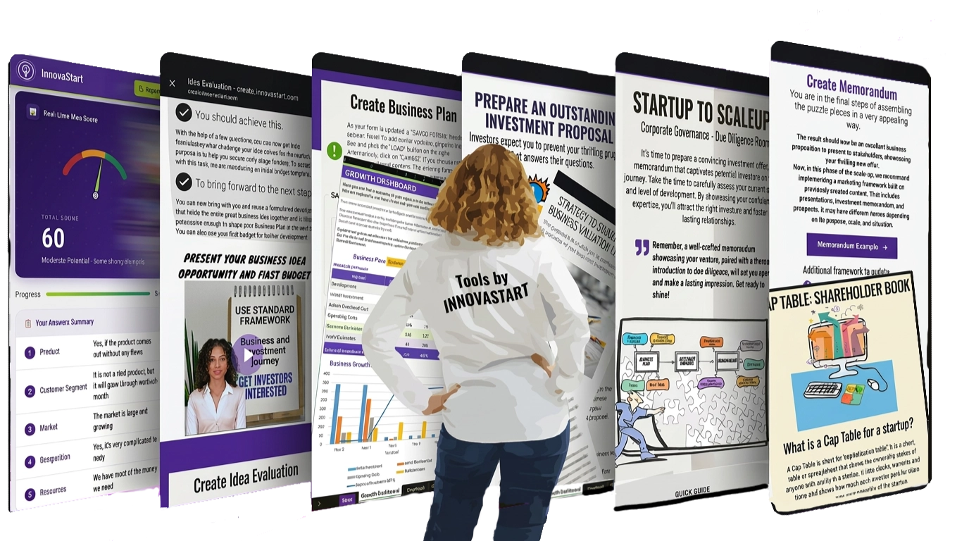 The Innovastart framework, developed by investors, helps you articulate your idea effectively. The Innovastart framework, developed by investors, helps you articulate your idea effectively.